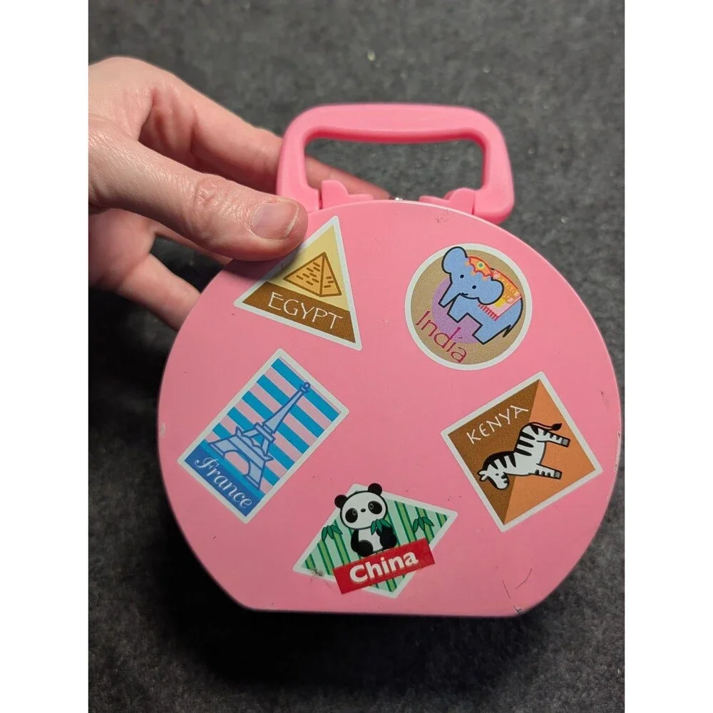 Hello Kitty Tin Box Sanrio 2005 Travel Stamps 6”x5”x2”